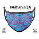 Vivid Retro Swirls - Made in USA Mouth Cover Unisex Anti-Dust Cotton Blend Reusable & Washable Face Mask with Adjustable Sizing for Adult or Child