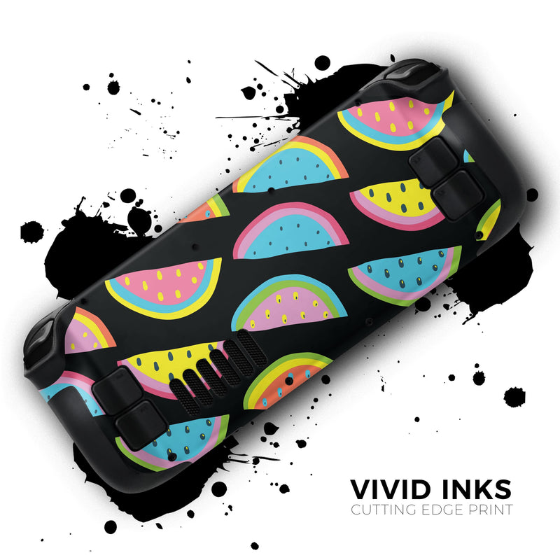 Vivid Retro Watermelon Slices // Full Body Skin Decal Wrap Kit for the Steam Deck handheld gaming computer