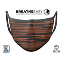 Vivid Striped Wood V293 - Made in USA Mouth Cover Unisex Anti-Dust Cotton Blend Reusable & Washable Face Mask with Adjustable Sizing for Adult or Child