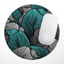 Vivid Teal Floral Waves// WaterProof Rubber Foam Backed Anti-Slip Mouse Pad for Home Work Office or Gaming Computer Desk