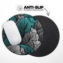 Vivid Teal Floral Waves// WaterProof Rubber Foam Backed Anti-Slip Mouse Pad for Home Work Office or Gaming Computer Desk