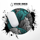 Vivid Teal Floral Waves// WaterProof Rubber Foam Backed Anti-Slip Mouse Pad for Home Work Office or Gaming Computer Desk