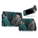 Vivid Teal Floral Waves // Skin Decal Wrap Kit for Nintendo Switch Console & Dock, Joy-Cons, Pro Controller, Lite, 3DS XL, 2DS XL, DSi, or Wii - Vinyl Skin Wrap for Nintendo Switch 2, OLED, Lite, Pro Controller, Wii & Classic Handhelds