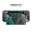 Vivid Teal Floral Waves // Skin Decal Wrap Kit for Nintendo Switch Console & Dock, Joy-Cons, Pro Controller, Lite, 3DS XL, 2DS XL, DSi, or Wii - Vinyl Skin Wrap for Nintendo Switch 2, OLED, Lite, Pro Controller, Wii & Classic Handhelds