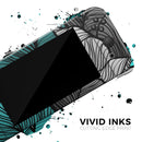 Vivid Teal Floral Waves // Skin Decal Wrap Kit for Nintendo Switch Console & Dock, Joy-Cons, Pro Controller, Lite, 3DS XL, 2DS XL, DSi, or Wii - Vinyl Skin Wrap for Nintendo Switch 2, OLED, Lite, Pro Controller, Wii & Classic Handhelds