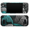 Vivid Teal Floral Waves // Full Body Skin Decal Wrap Kit for the Steam Deck handheld gaming computer