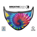 Vivid Tie Dye V7 - Made in USA Mouth Cover Unisex Anti-Dust Cotton Blend Reusable & Washable Face Mask with Adjustable Sizing for Adult or Child