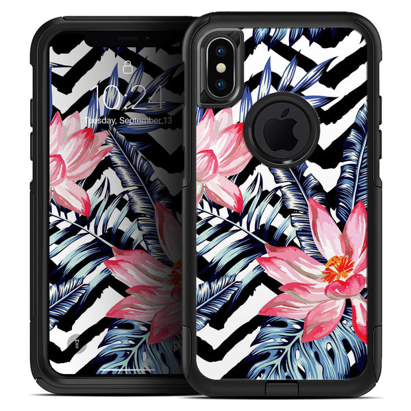 Vivid Tropical Chevron Floral v1 - Skin Kit for the iPhone OtterBox Cases
