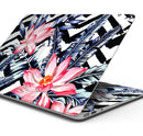 Vivid Tropical Chevron Floral v1 - Skin Decal Wrap Kit Compatible with the Apple MacBook Pro, Pro with Touch Bar or Air (11", 12", 13", 15" & 16" - All Versions Available)