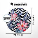 Vivid Tropical Chevron Floral v1// WaterProof Rubber Foam Backed Anti-Slip Mouse Pad for Home Work Office or Gaming Computer Desk
