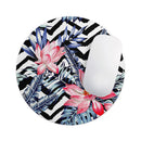 Vivid Tropical Chevron Floral v1// WaterProof Rubber Foam Backed Anti-Slip Mouse Pad for Home Work Office or Gaming Computer Desk