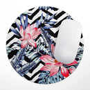 Vivid Tropical Chevron Floral v1// WaterProof Rubber Foam Backed Anti-Slip Mouse Pad for Home Work Office or Gaming Computer Desk