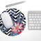 Vivid Tropical Chevron Floral v1// WaterProof Rubber Foam Backed Anti-Slip Mouse Pad for Home Work Office or Gaming Computer Desk
