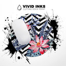 Vivid Tropical Chevron Floral v1// WaterProof Rubber Foam Backed Anti-Slip Mouse Pad for Home Work Office or Gaming Computer Desk