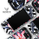 Vivid Tropical Chevron Floral v1 // Full Body Skin Decal Wrap Kit for the Steam Deck handheld gaming computer