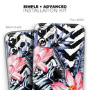 Vivid Tropical Chevron Floral v1 - Protective Skin Wrap & Decal – Compatible with iPhone SE to iPhone 17 Pro Max (All Models)