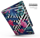 Vivid Tropical Chevron Floral v2 - Skin Decal Wrap Kit Compatible with the Apple MacBook Pro, Pro with Touch Bar or Air (11", 12", 13", 15" & 16" - All Versions Available)
