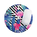 Vivid Tropical Chevron Floral v2// WaterProof Rubber Foam Backed Anti-Slip Mouse Pad for Home Work Office or Gaming Computer Desk