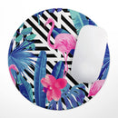 Vivid Tropical Chevron Floral v2// WaterProof Rubber Foam Backed Anti-Slip Mouse Pad for Home Work Office or Gaming Computer Desk