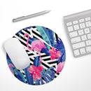 Vivid Tropical Chevron Floral v2// WaterProof Rubber Foam Backed Anti-Slip Mouse Pad for Home Work Office or Gaming Computer Desk