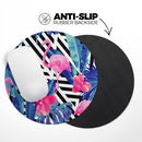 Vivid Tropical Chevron Floral v2// WaterProof Rubber Foam Backed Anti-Slip Mouse Pad for Home Work Office or Gaming Computer Desk