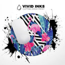 Vivid Tropical Chevron Floral v2// WaterProof Rubber Foam Backed Anti-Slip Mouse Pad for Home Work Office or Gaming Computer Desk