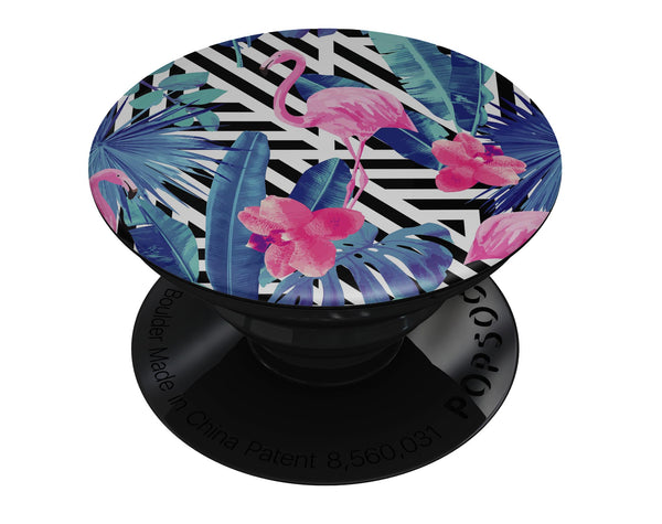 Vivid Tropical Chevron Floral v2 - Skin Kit for PopSockets and other Smartphone Extendable Grips & Stands