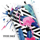 Vivid Tropical Chevron Floral v2 - Protective Skin Wrap & Decal – Compatible with iPhone SE to iPhone 17 Pro Max (All Models)