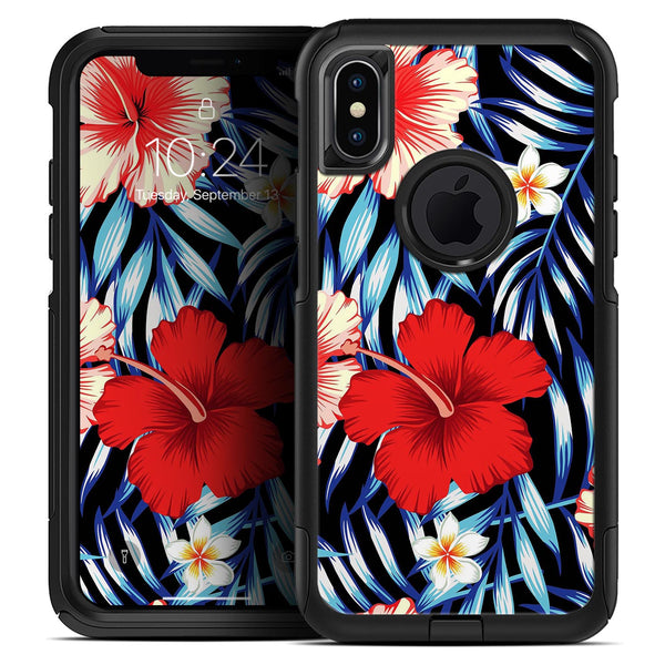 Vivid Tropical Red Floral v1 - Skin Kit for the iPhone OtterBox Cases
