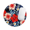 Vivid Tropical Red Floral v1// WaterProof Rubber Foam Backed Anti-Slip Mouse Pad for Home Work Office or Gaming Computer Desk