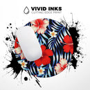 Vivid Tropical Red Floral v1// WaterProof Rubber Foam Backed Anti-Slip Mouse Pad for Home Work Office or Gaming Computer Desk