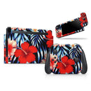 Vivid Tropical Red Floral v1 // Skin Decal Wrap Kit for Nintendo Switch Console & Dock, Joy-Cons, Pro Controller, Lite, 3DS XL, 2DS XL, DSi, or Wii - Vinyl Skin Wrap for Nintendo Switch 2, OLED, Lite, Pro Controller, Wii & Classic Handhelds