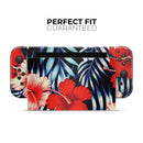 Vivid Tropical Red Floral v1 // Skin Decal Wrap Kit for Nintendo Switch Console & Dock, Joy-Cons, Pro Controller, Lite, 3DS XL, 2DS XL, DSi, or Wii - Vinyl Skin Wrap for Nintendo Switch 2, OLED, Lite, Pro Controller, Wii & Classic Handhelds