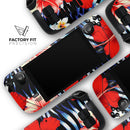 Vivid Tropical Red Floral v1 // Full Body Skin Decal Wrap Kit for the Steam Deck handheld gaming computer