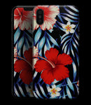 Vivid Tropical Red Floral v1 - iPhone XS MAX, XS/X, 8/8+, 7/7+, 5/5S/SE Skin-Kit (All iPhones Available)