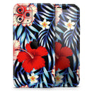 Vivid Tropical Red Floral v1 - Protective Skin Wrap & Decal – Compatible with iPhone SE to iPhone 17 Pro Max (All Models)