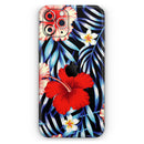 Vivid Tropical Red Floral v1 - Protective Skin Wrap & Decal – Compatible with iPhone SE to iPhone 17 Pro Max (All Models)