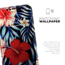Vivid Tropical Red Floral v1 - Protective Skin Wrap & Decal – Compatible with iPhone SE to iPhone 17 Pro Max (All Models)