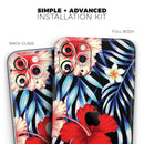 Vivid Tropical Red Floral v1 - Protective Skin Wrap & Decal – Compatible with iPhone SE to iPhone 17 Pro Max (All Models)