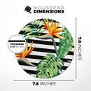 Vivid Tropical Stripe Floral v1// WaterProof Rubber Foam Backed Anti-Slip Mouse Pad for Home Work Office or Gaming Computer Desk