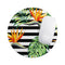 Vivid Tropical Stripe Floral v1// WaterProof Rubber Foam Backed Anti-Slip Mouse Pad for Home Work Office or Gaming Computer Desk