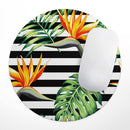 Vivid Tropical Stripe Floral v1// WaterProof Rubber Foam Backed Anti-Slip Mouse Pad for Home Work Office or Gaming Computer Desk