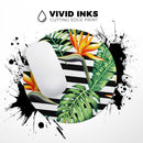 Vivid Tropical Stripe Floral v1// WaterProof Rubber Foam Backed Anti-Slip Mouse Pad for Home Work Office or Gaming Computer Desk