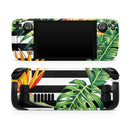 Vivid Tropical Stripe Floral v1 // Full Body Skin Decal Wrap Kit for the Steam Deck handheld gaming computer