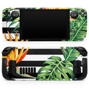 Vivid Tropical Stripe Floral v1 // Full Body Skin Decal Wrap Kit for the Steam Deck handheld gaming computer