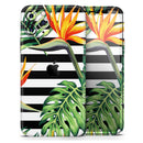 Vivid Tropical Stripe Floral v1 - Protective Skin Wrap & Decal – Compatible with iPhone SE to iPhone 17 Pro Max (All Models)