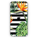 Vivid Tropical Stripe Floral v1 - Protective Skin Wrap & Decal – Compatible with iPhone SE to iPhone 17 Pro Max (All Models)