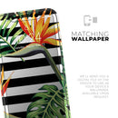 Vivid Tropical Stripe Floral v1 - Protective Skin Wrap & Decal – Compatible with iPhone SE to iPhone 17 Pro Max (All Models)