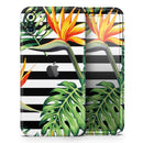 Vivid Tropical Stripe Floral v1 - Protective Skin Wrap & Decal – Compatible with iPhone SE to iPhone 17 Pro Max (All Models)