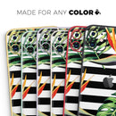Vivid Tropical Stripe Floral v1 - Protective Skin Wrap & Decal – Compatible with iPhone SE to iPhone 17 Pro Max (All Models)